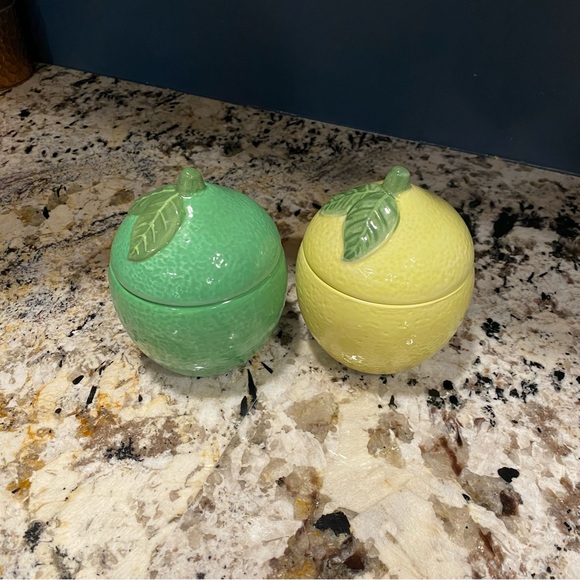 Martha Stewart Stoneware Cocottes Lime And Lemon - Picture 1 of 9